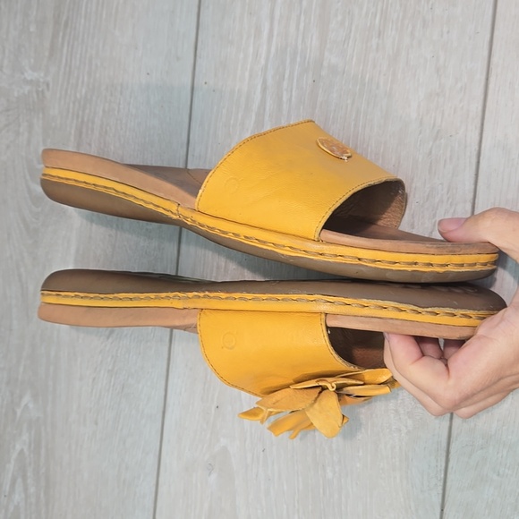Born Yellow Floral Women's Slide Sandals Shoes Sz 11 - Picture 10 of 13